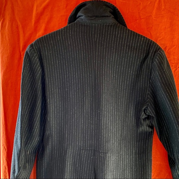 Vintage Blazer 60s Unisex wool pinstripe double breasted Mod Suitcoat Wool sz 10 - Picture 6 of 17